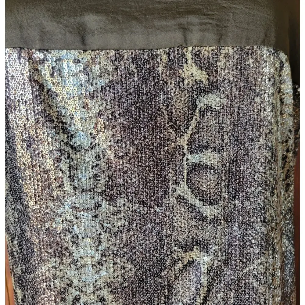 J. Taylor 16 Brown‎ Sequin Snakeskin Sheath Dress Cocktail Party Glam Sparkle ✨